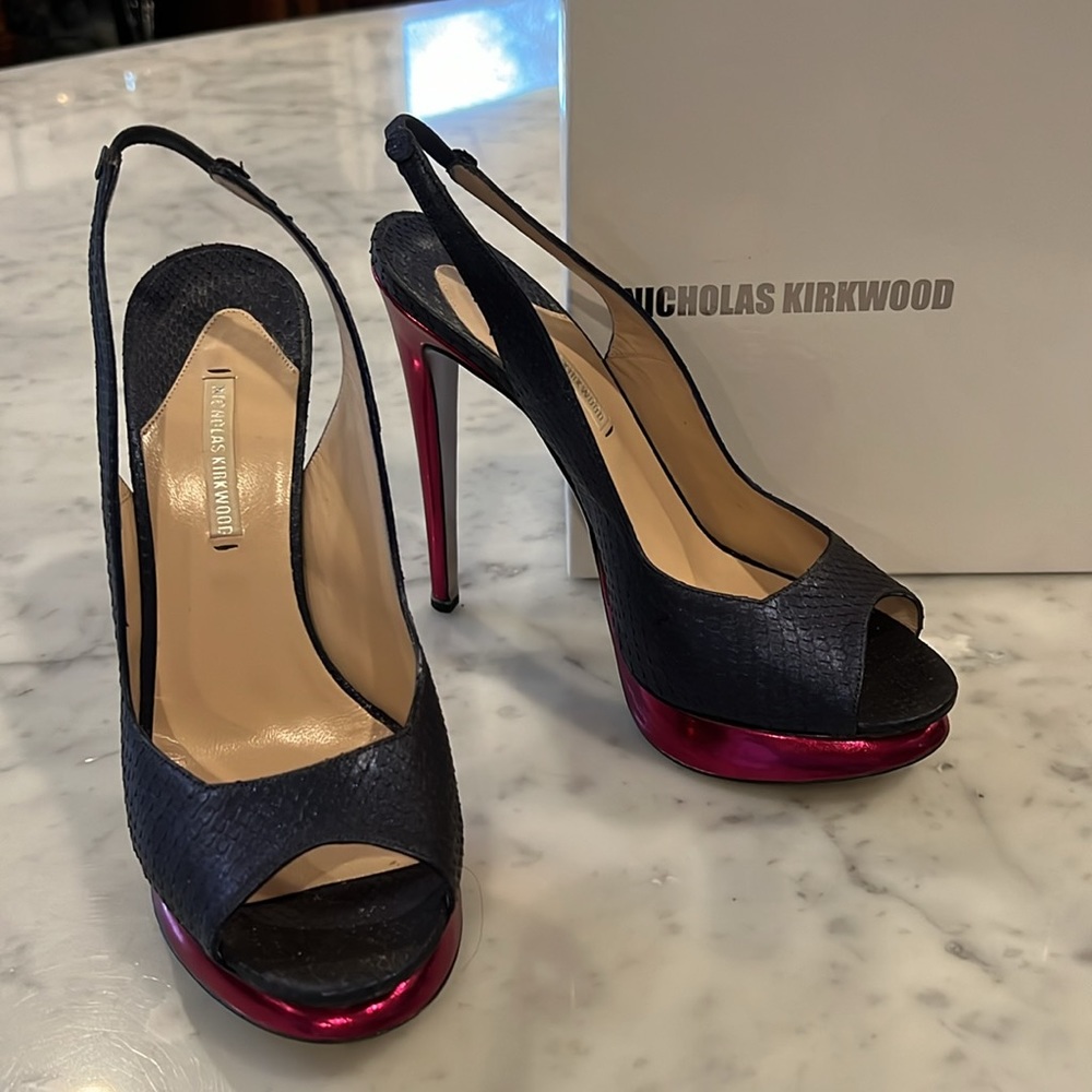 Nicholas Kirkwood Python Platform Slingback Pump - image 2